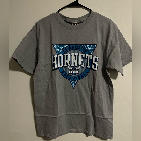 Blue 84 Other - Charlotte Hornets Gray T-Shirt (100% Cotton)